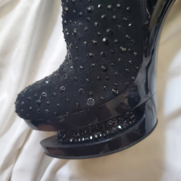 Pleaser Rhinestone Platform Booties - Picture 6 of 6